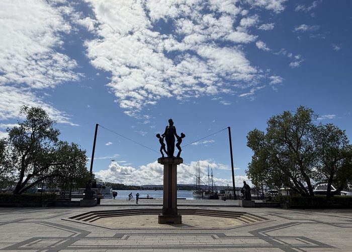 exterior of a plaza with statue