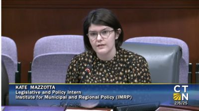 Kate Mazzotta offering testimony on behalf of CTCIP